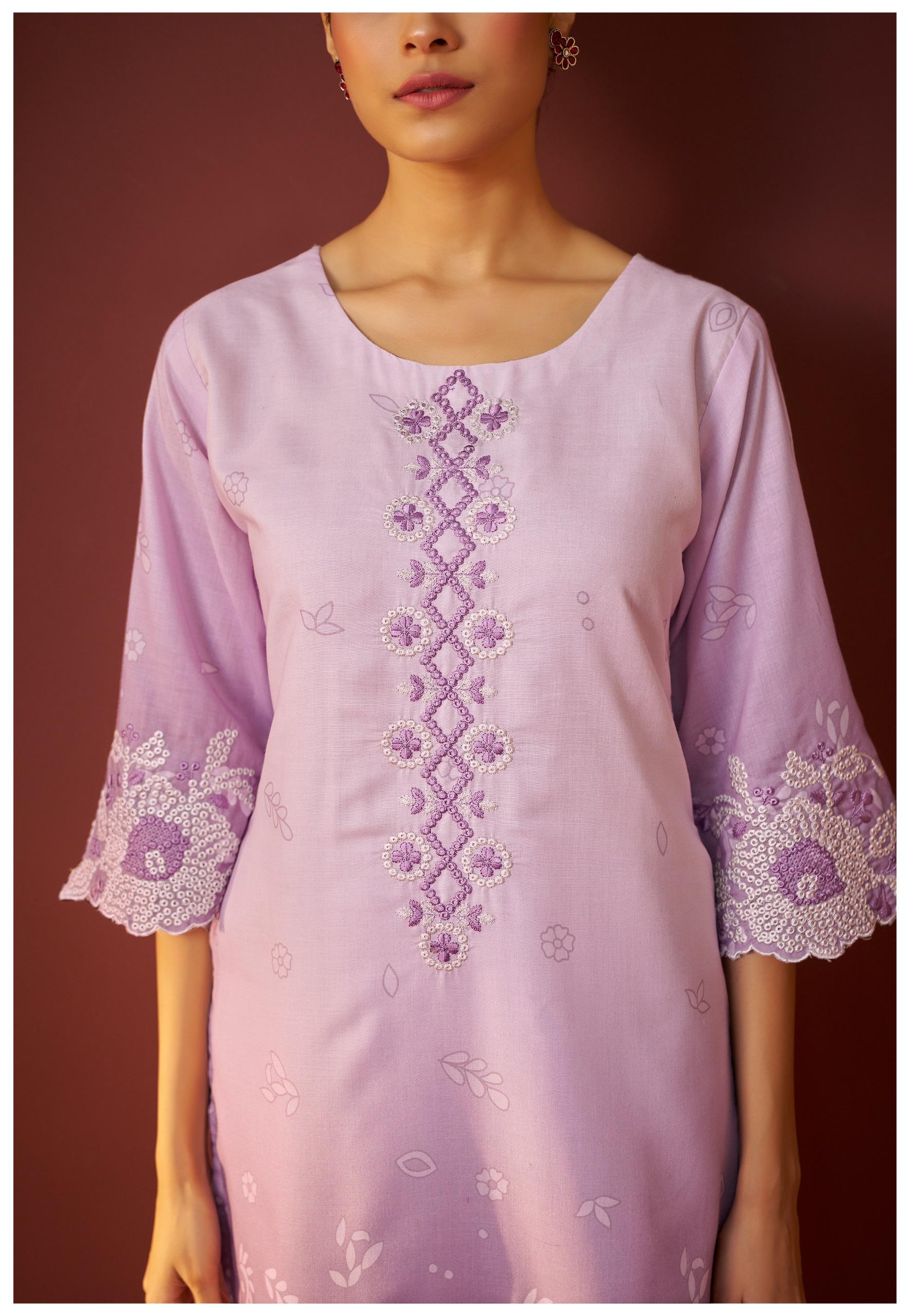 Ira lavender embroidery co-ord set - Image 6