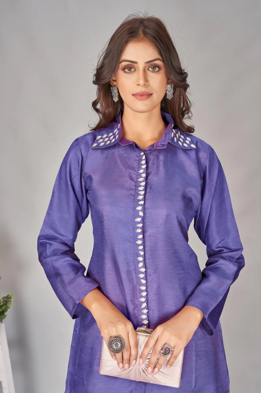 Divya Thistle full work co-ord set - Image 2
