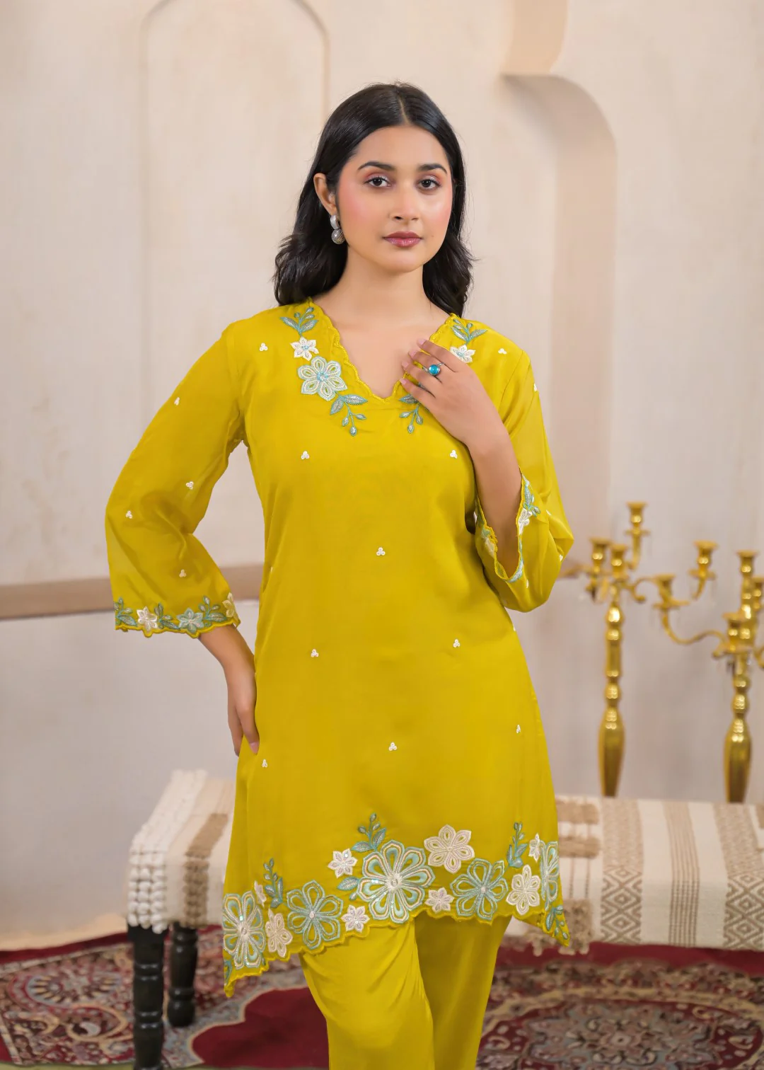 Tanishk Corn Embroidery Co-ord set - Image 2
