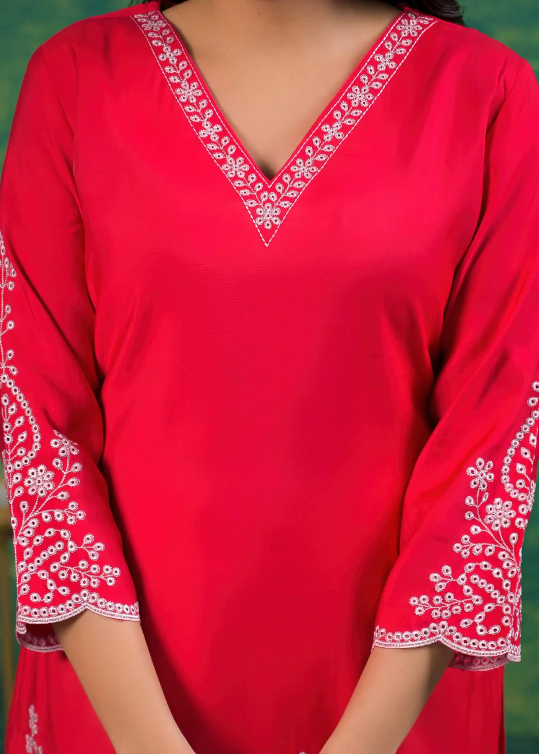Ivy Carmine Embroidered Co-ord Set - Image 5