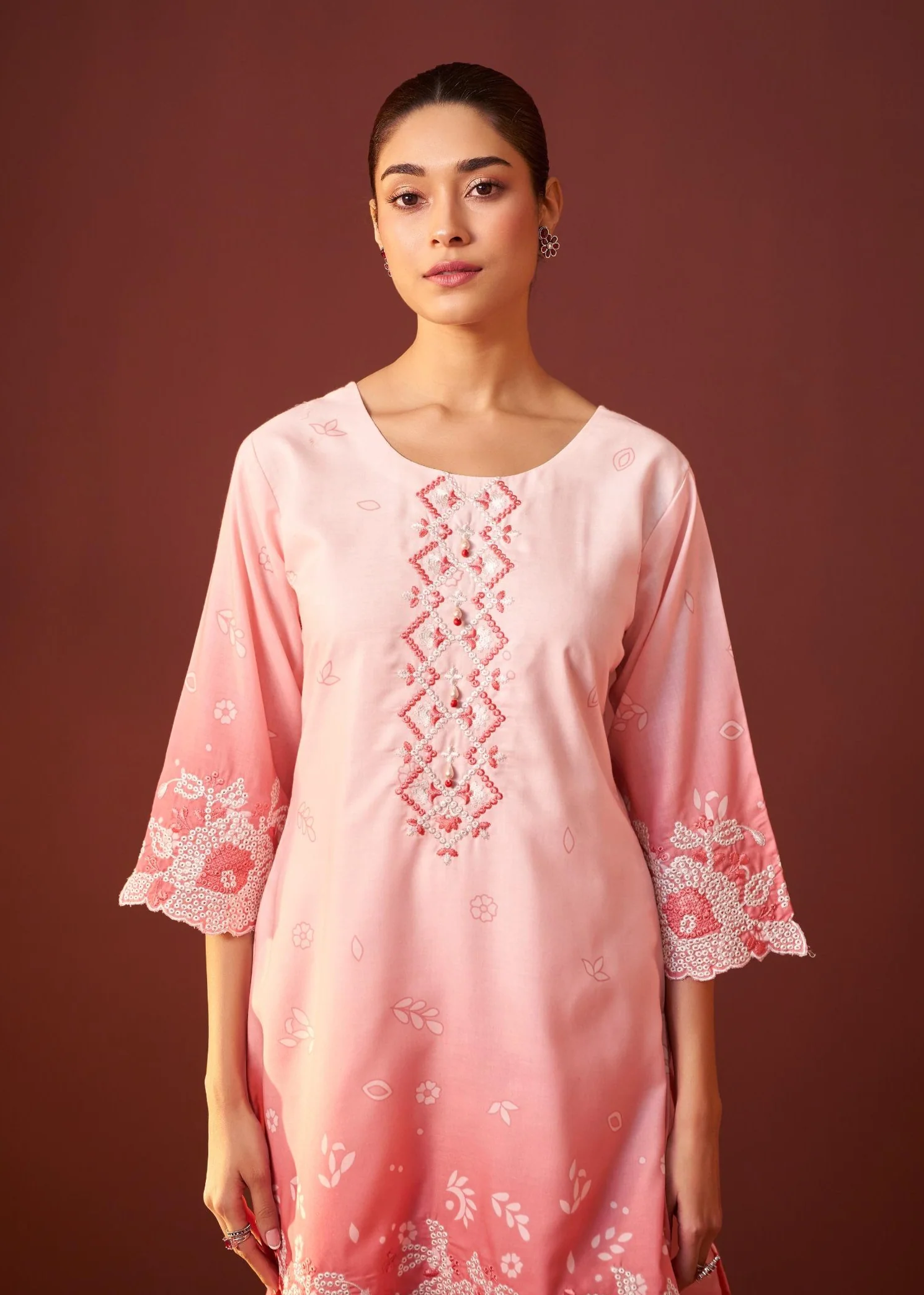 Ira salmon embroidery co-ord set - Image 2