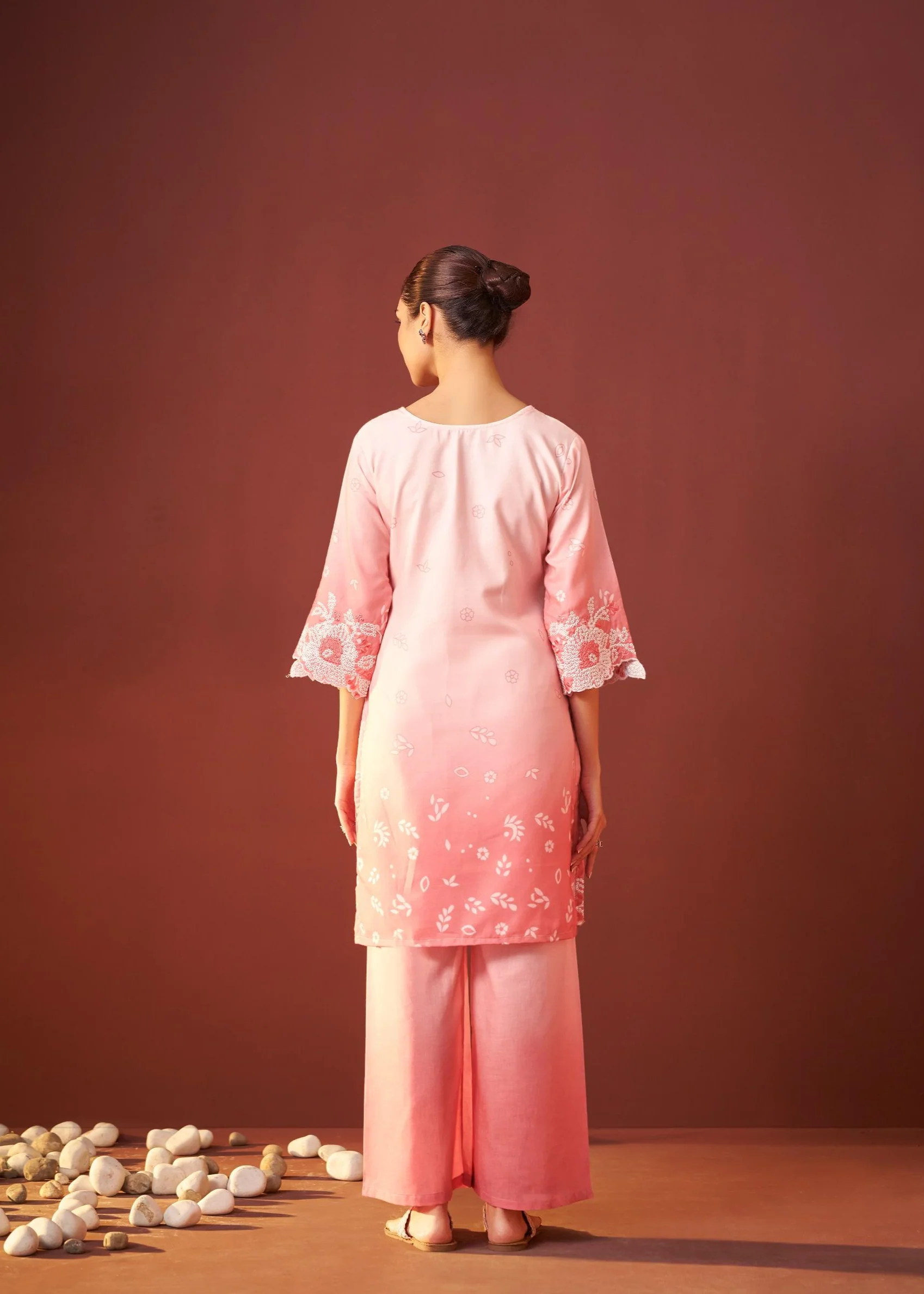 Ira salmon embroidery co-ord set - Image 3