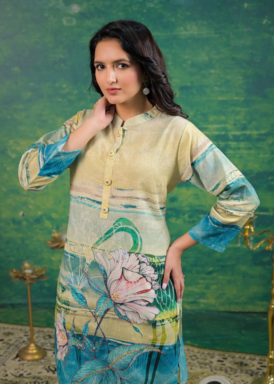 Shanti Lime Printed Co-ord Set - Image 2