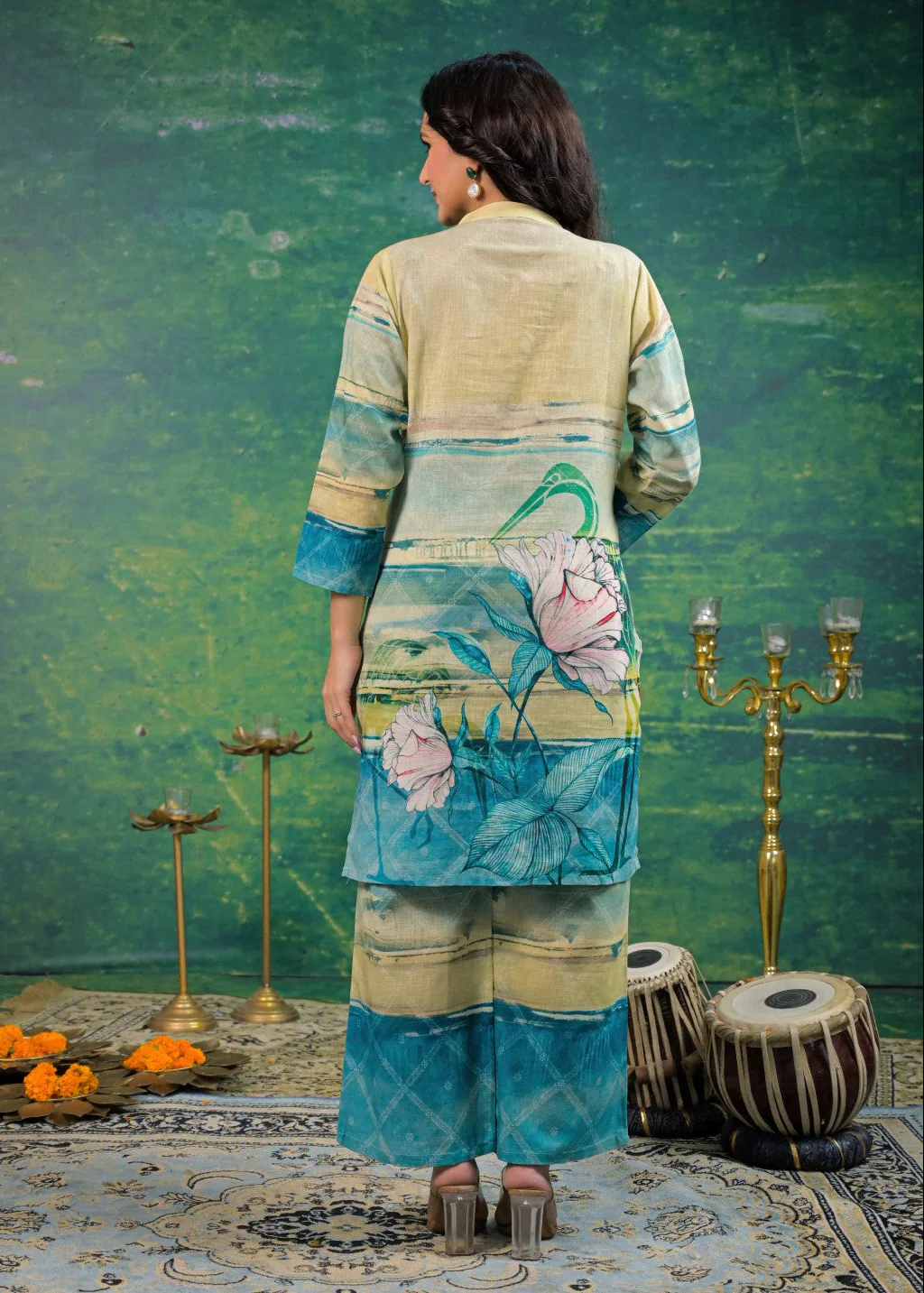 Shanti Lime Printed Co-ord Set - Image 3