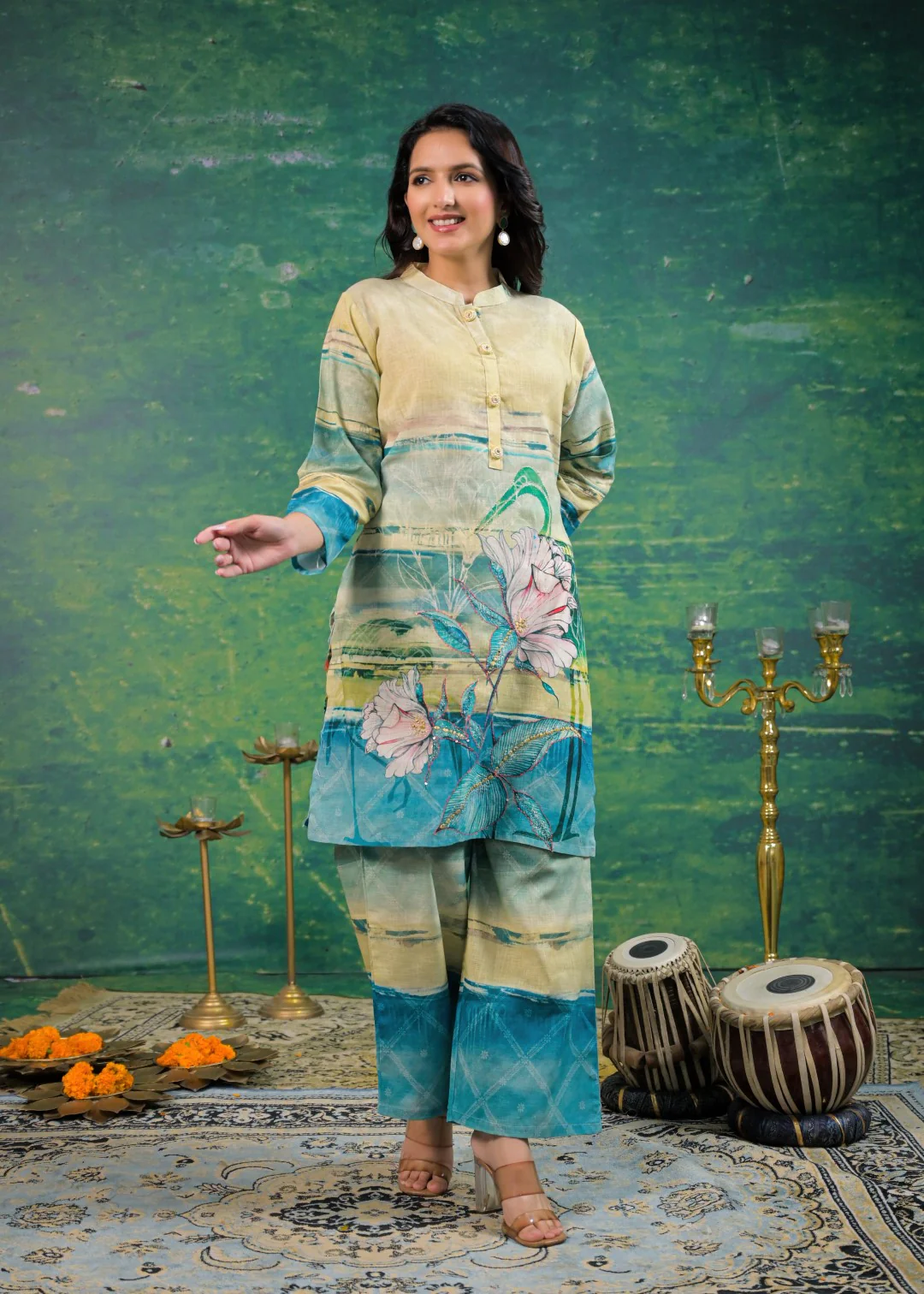 Shanti Lime Printed Co-ord Set - Image 4