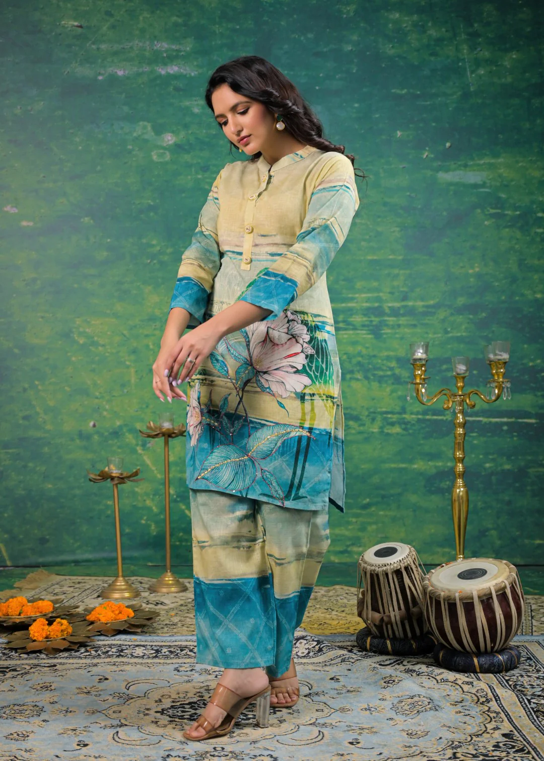 Shanti Lime Printed Co-ord Set - Image 5