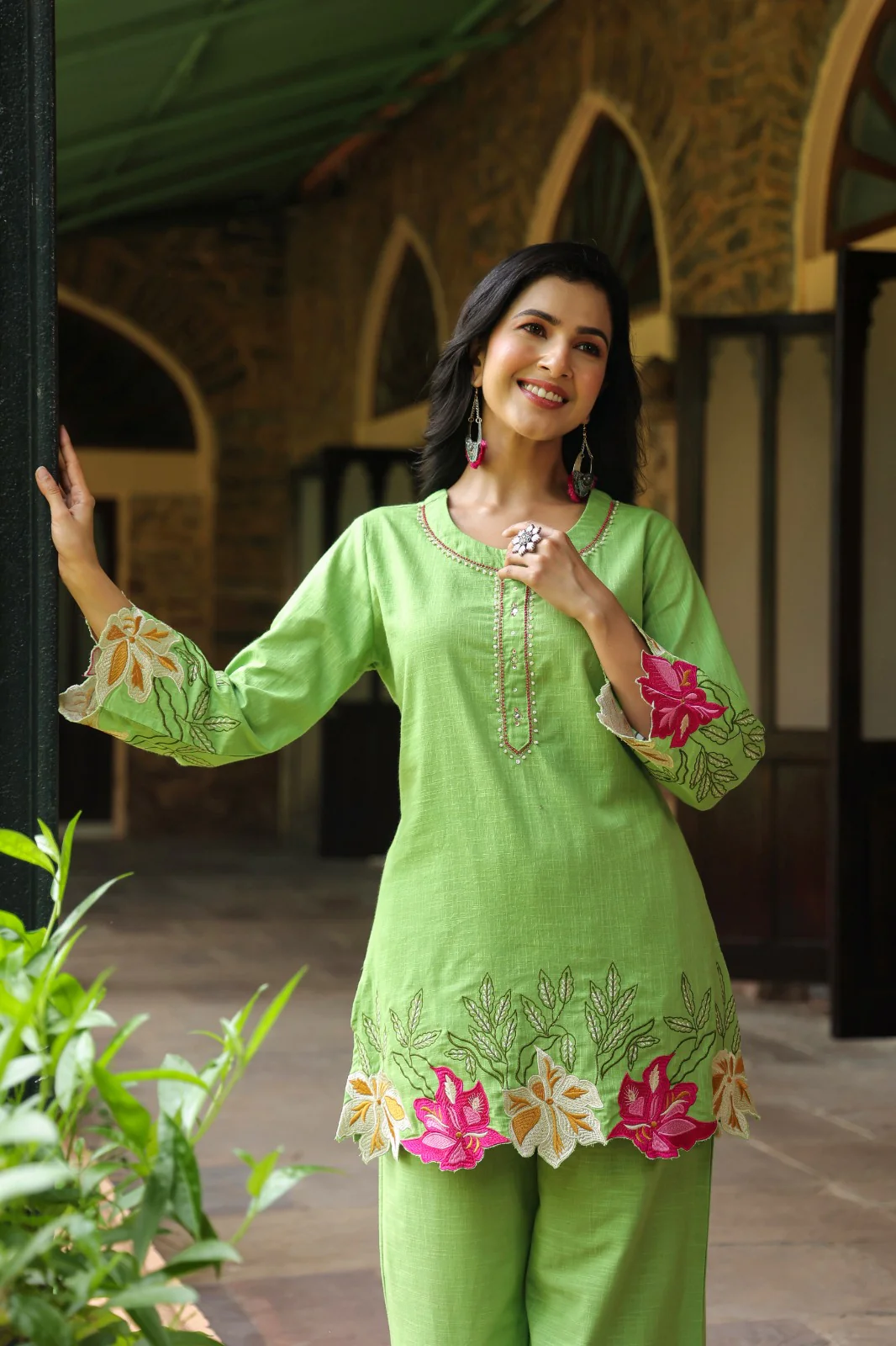 Mahua Kelly applique cotton Co-ord set - Image 11