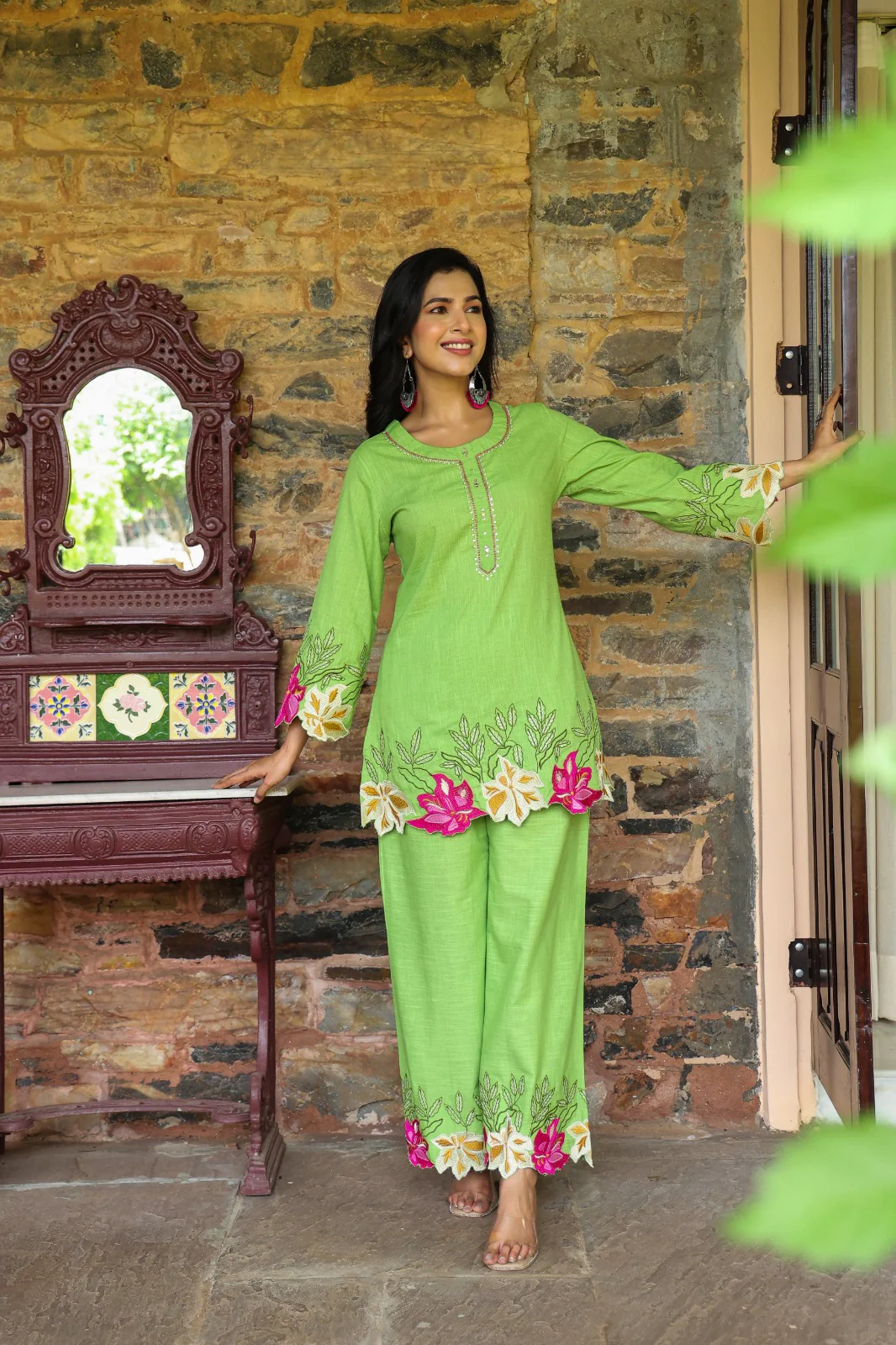 Mahua Kelly applique cotton Co-ord set - Image 18