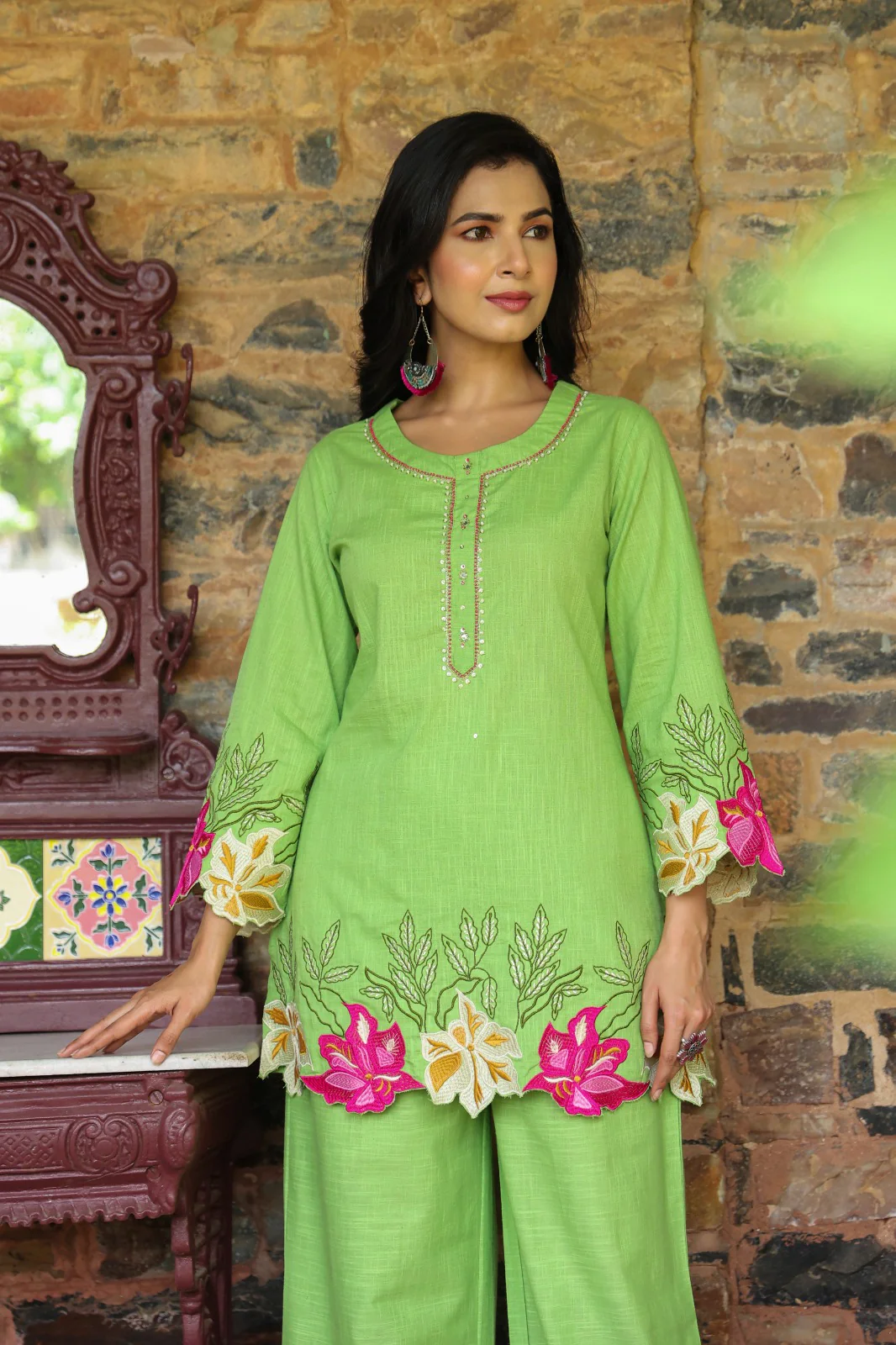 Mahua Kelly applique cotton Co-ord set - Image 19
