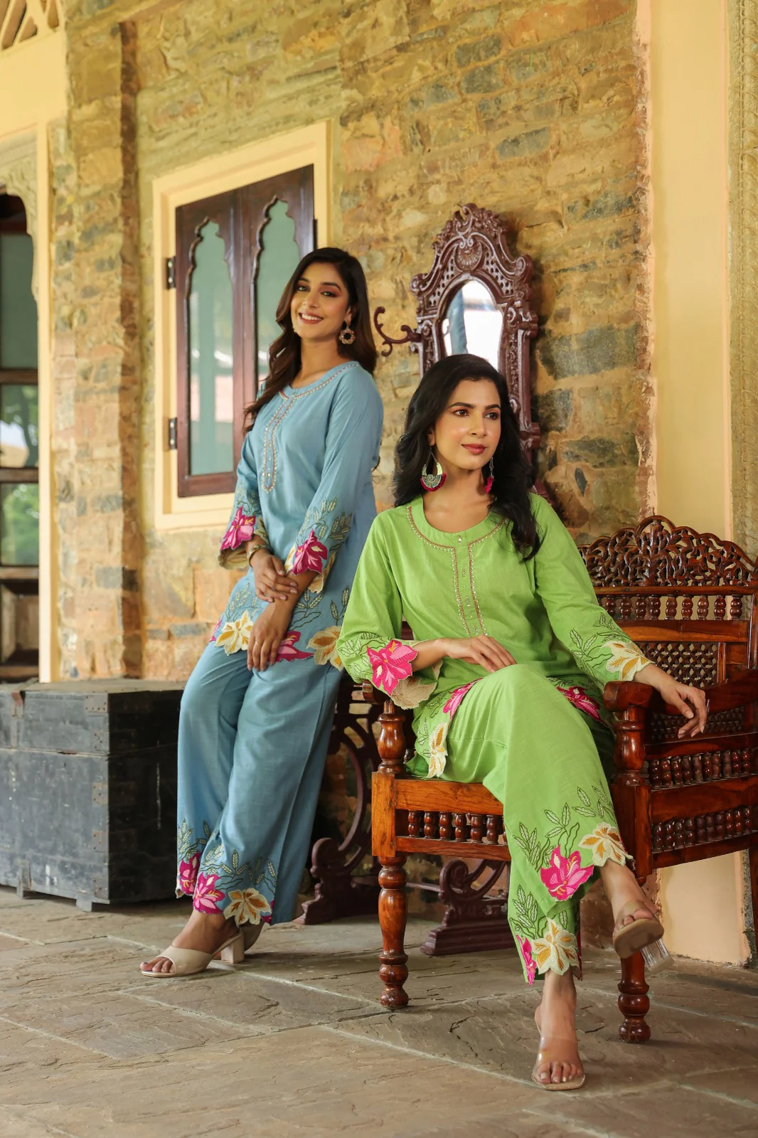 Mahua Kelly applique cotton Co-ord set - Image 23