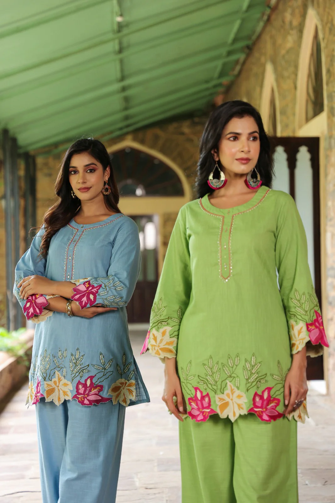 Mahua Kelly applique cotton Co-ord set - Image 24