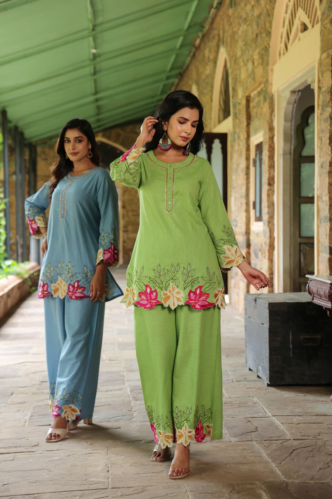 Mahua Kelly applique cotton Co-ord set - Image 25