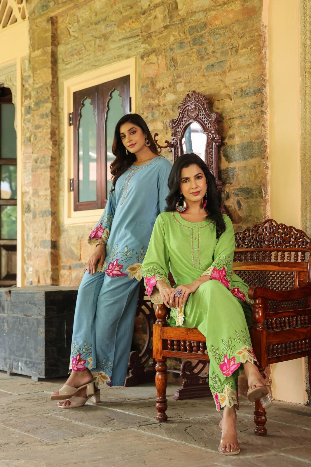 Mahua Kelly applique cotton Co-ord set - Image 27