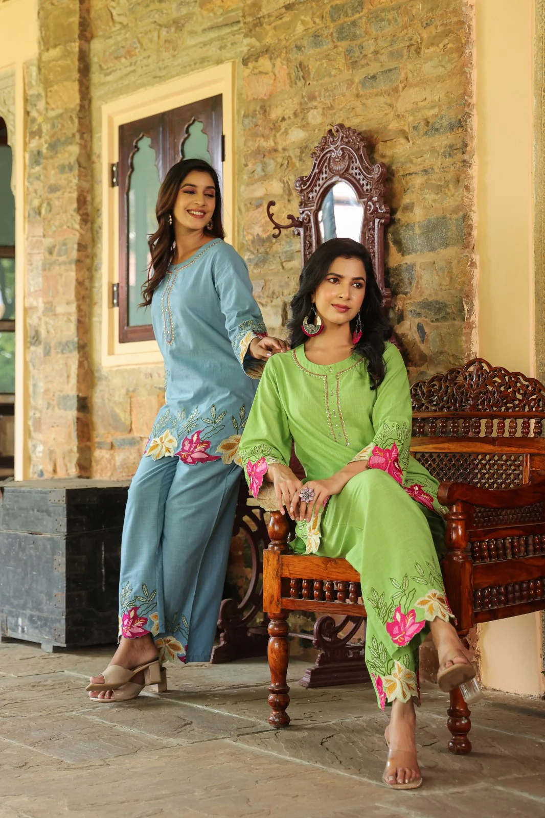 Mahua Kelly applique cotton Co-ord set - Image 28