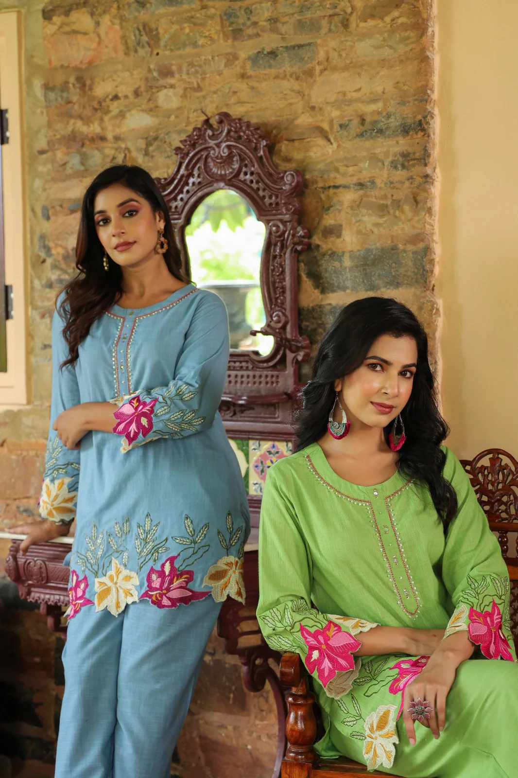 Mahua Kelly applique cotton Co-ord set - Image 30