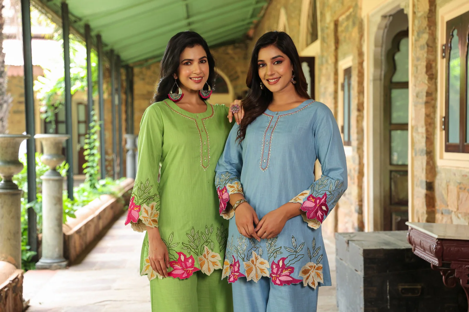 Mahua Kelly applique cotton Co-ord set - Image 34