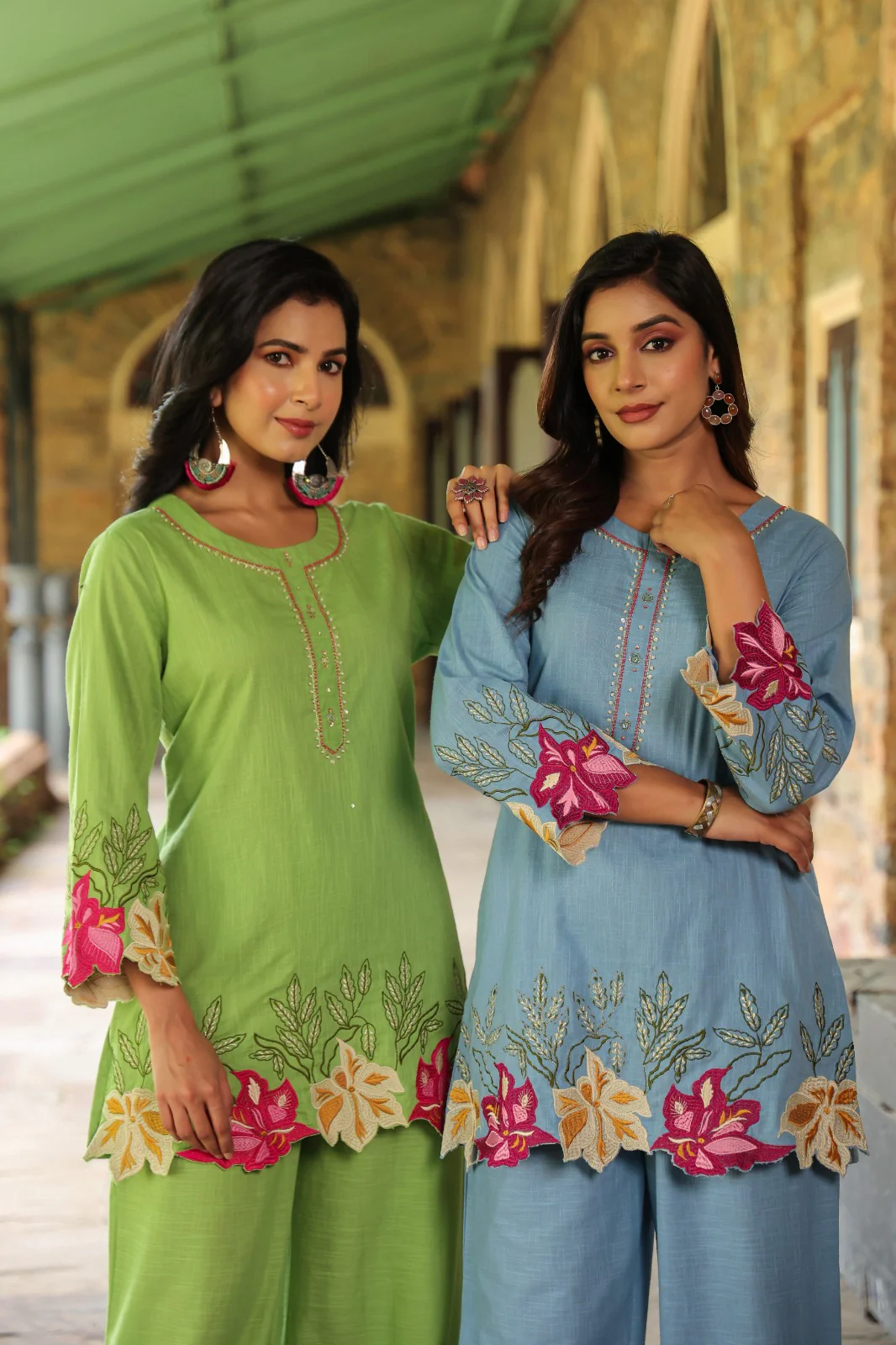 Mahua Kelly applique cotton Co-ord set - Image 35