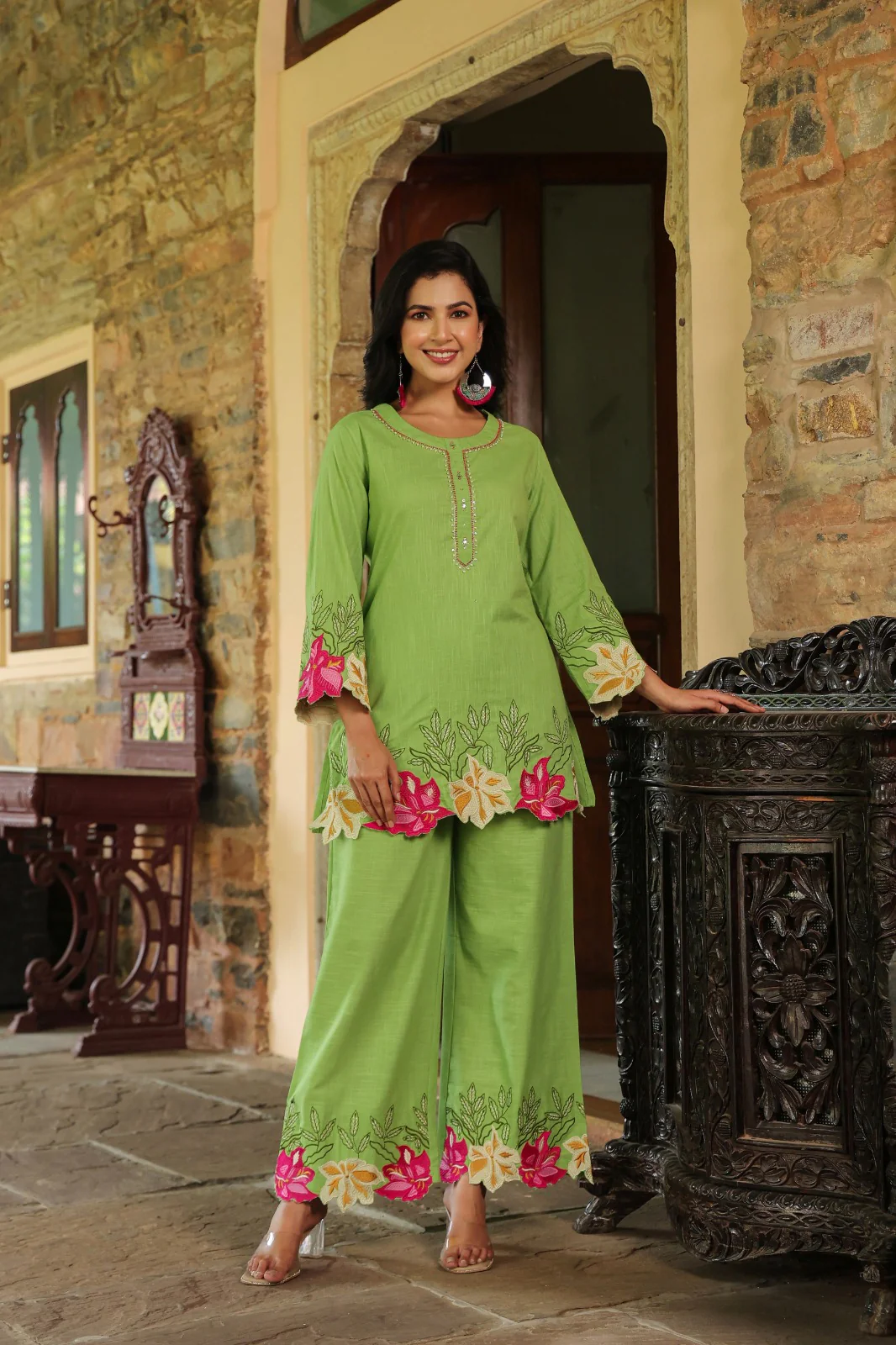 Mahua Kelly applique cotton Co-ord set - Image 4