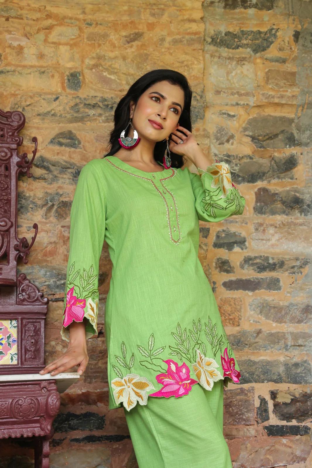Mahua Kelly applique cotton Co-ord set - Image 5