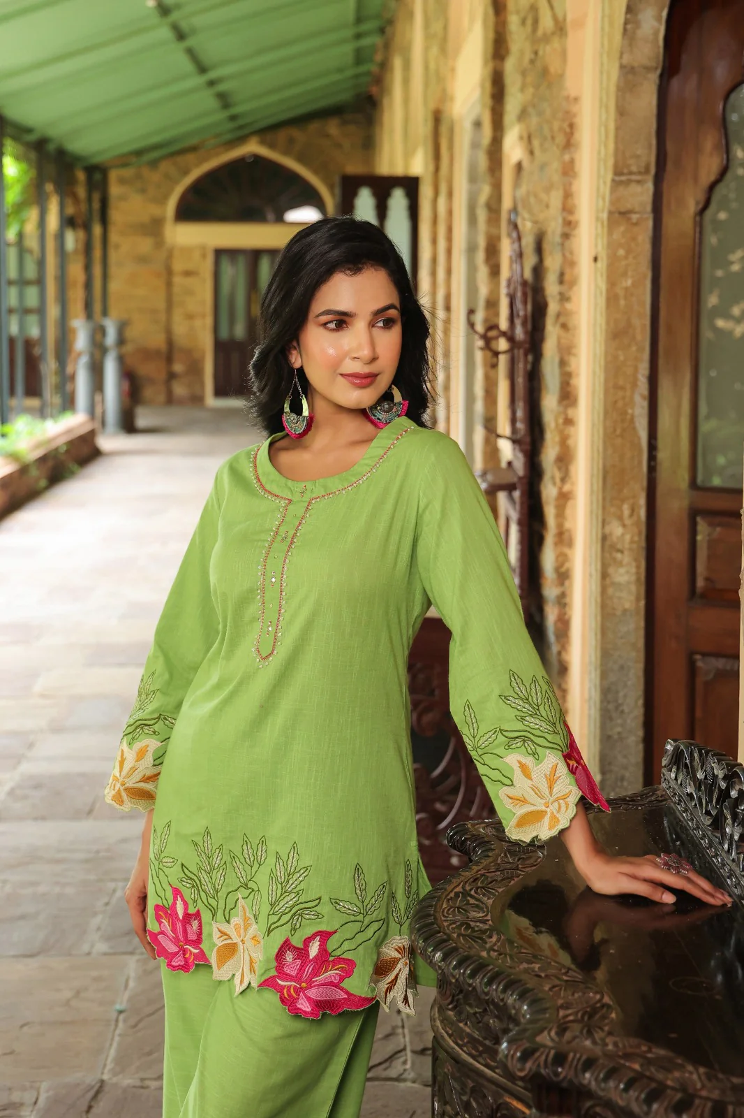 Mahua Kelly applique cotton Co-ord set - Image 7