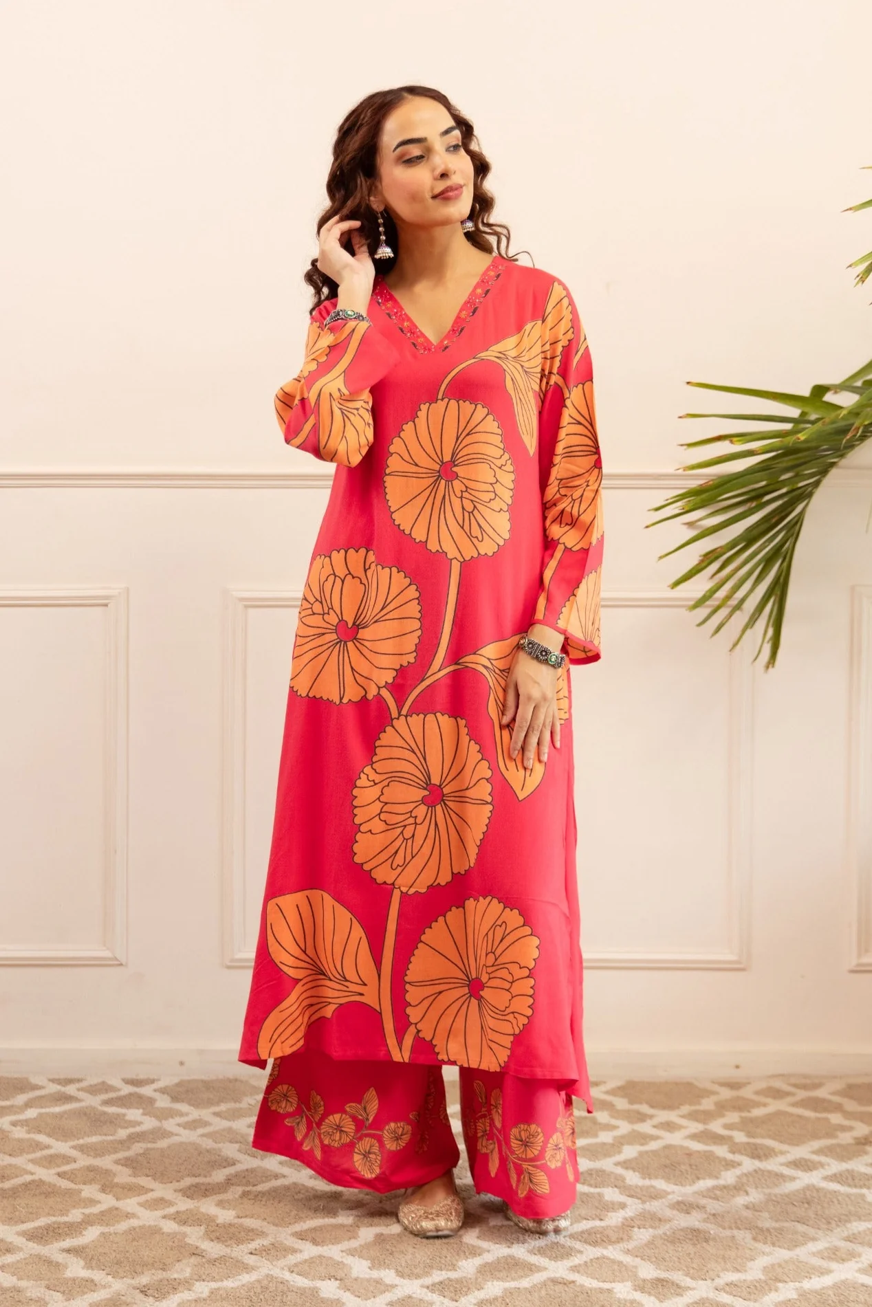 Kabool tomatoes printed kurta pant set - Image 5