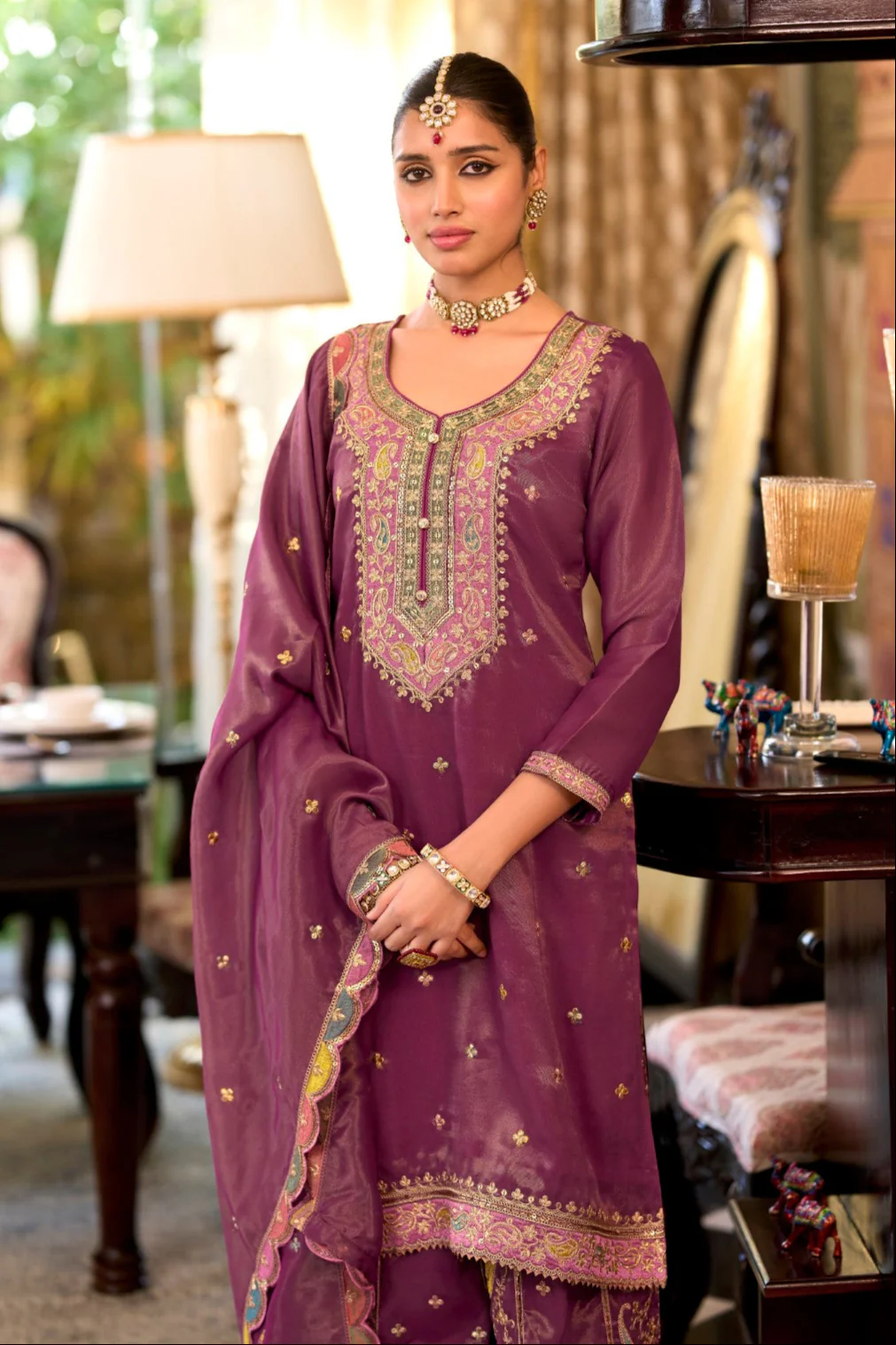 Garja sangria full work gharara set - Image 2