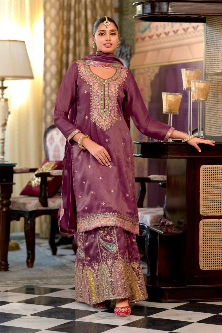 Garja sangria full work gharara set - Image 3