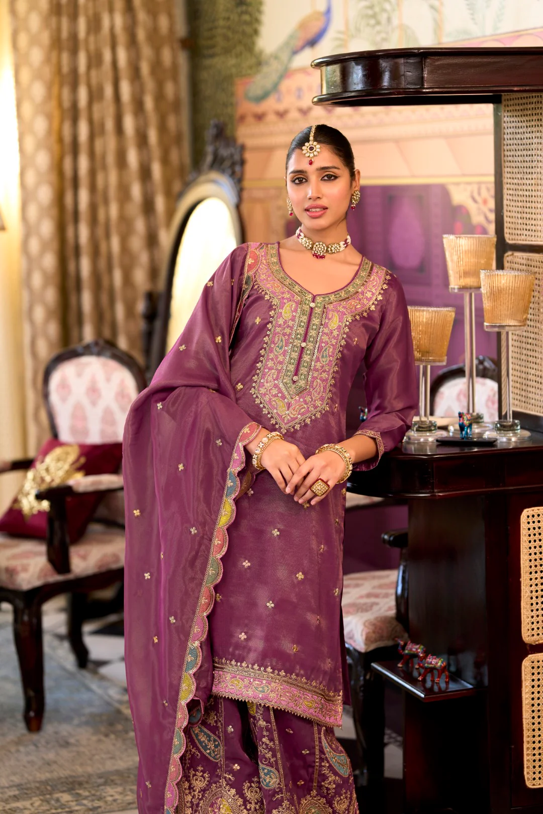 Garja sangria full work gharara set - Image 4