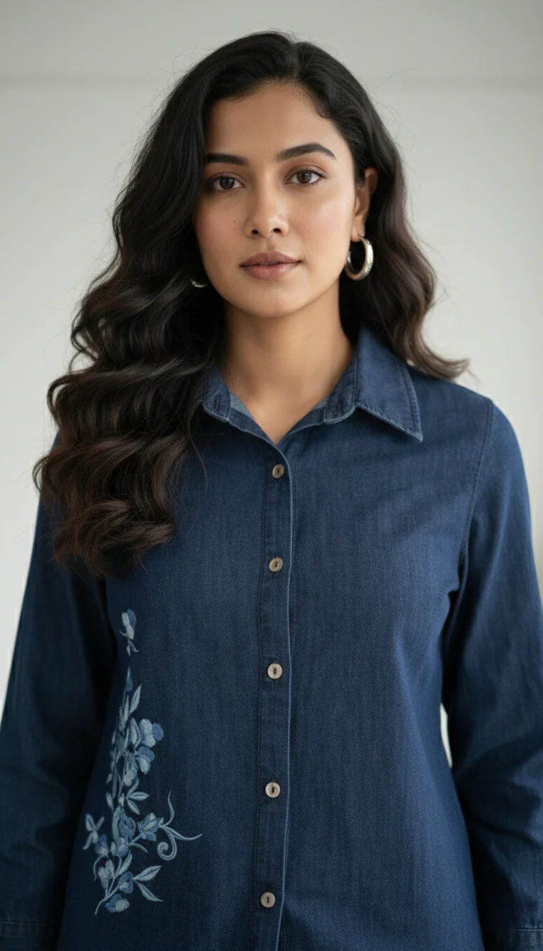 Prisha tiffany embroidery denim co-ord set - Image 2
