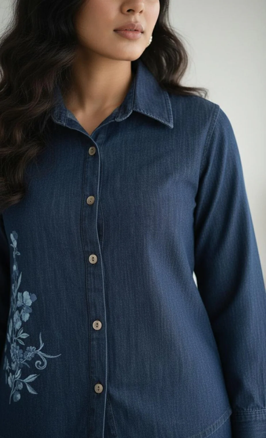 Prisha tiffany embroidery denim co-ord set - Image 4