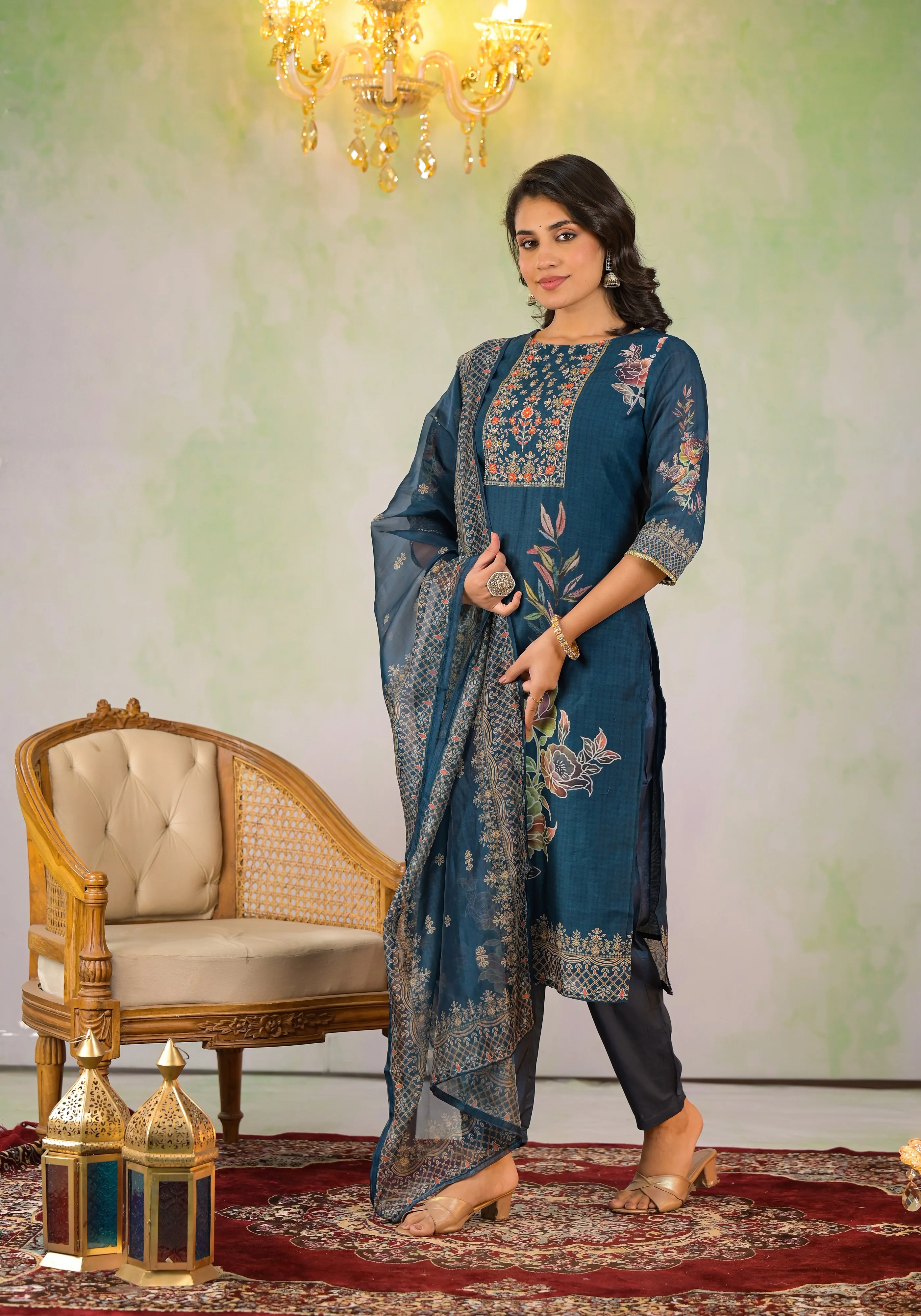 Rabha Royal Printed Suit Set - Image 4