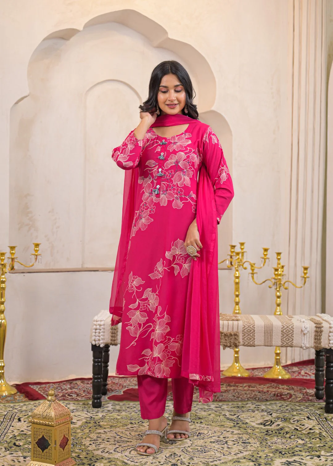 Shanti Tulip Printed Cotton Work Suit Set - Image 4