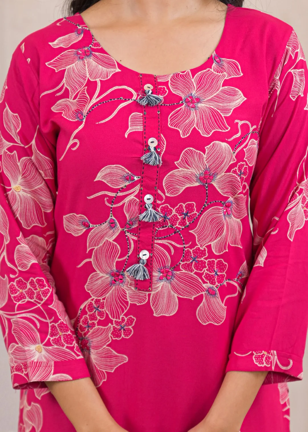 Shanti Tulip Printed Cotton Work Suit Set - Image 5