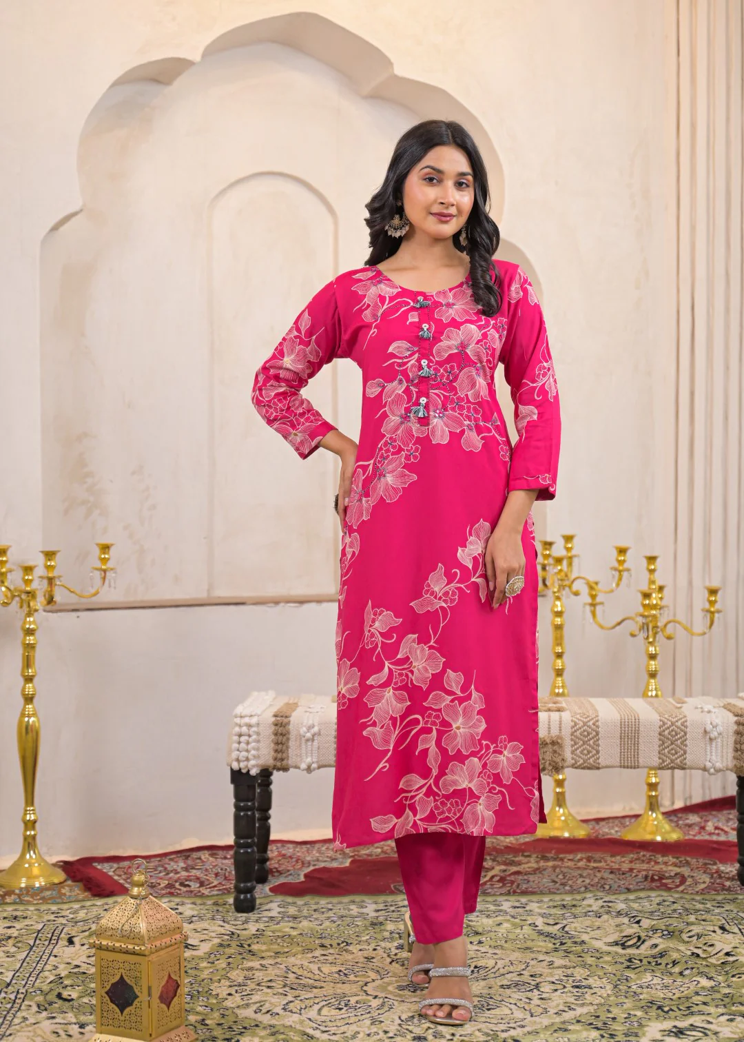 Shanti Tulip Printed Cotton Work Suit Set - Image 6