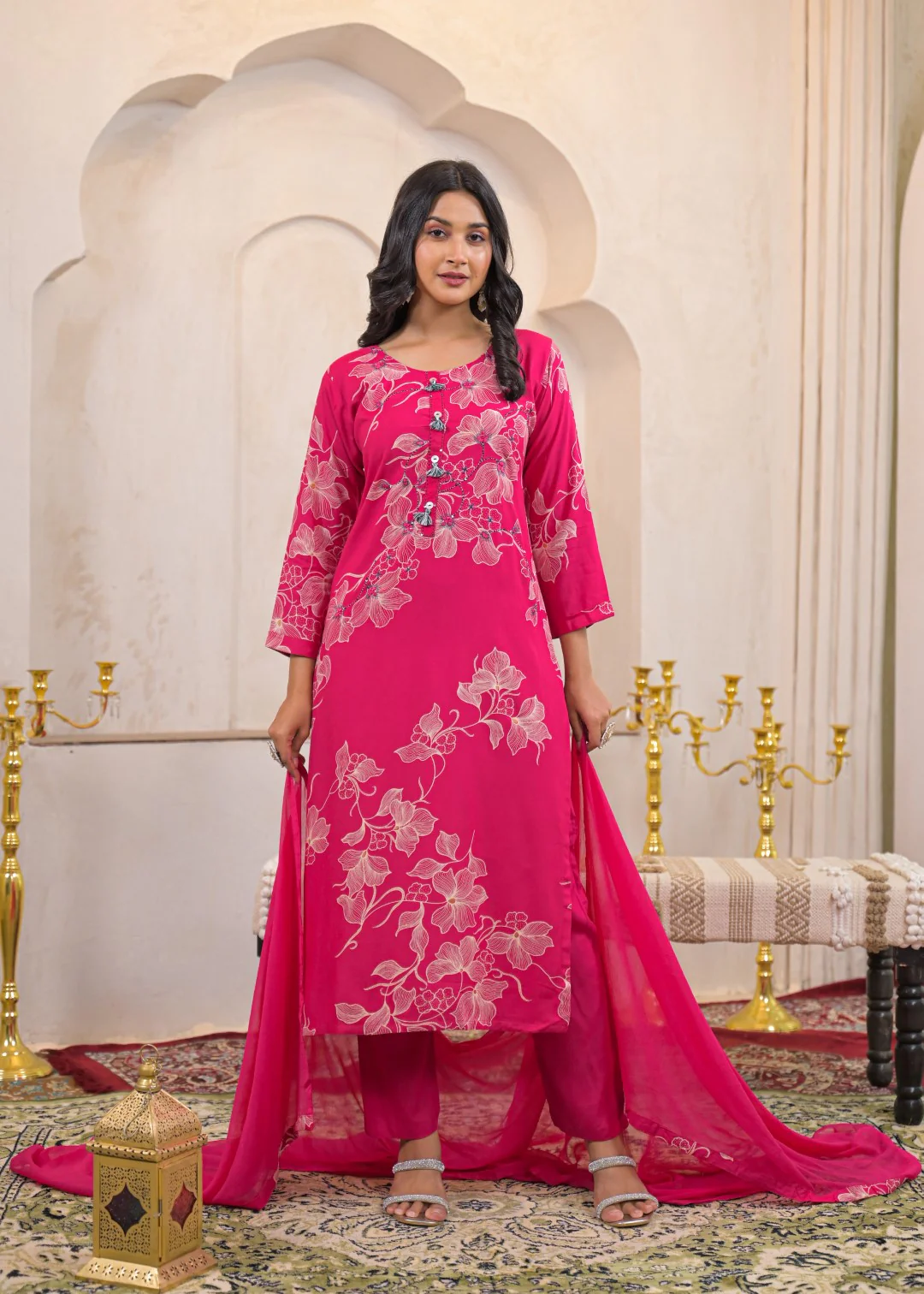 Shanti Tulip Printed Cotton Work Suit Set - Image 7
