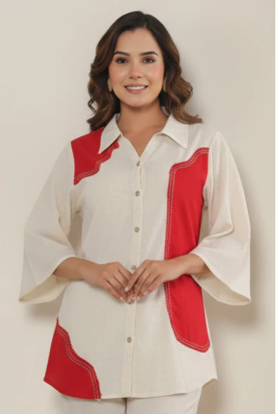 Puran crimson Cotton co-ord set - Image 2