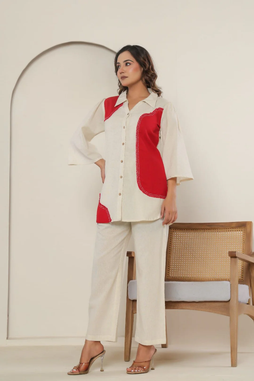 Puran crimson Cotton co-ord set - Image 4