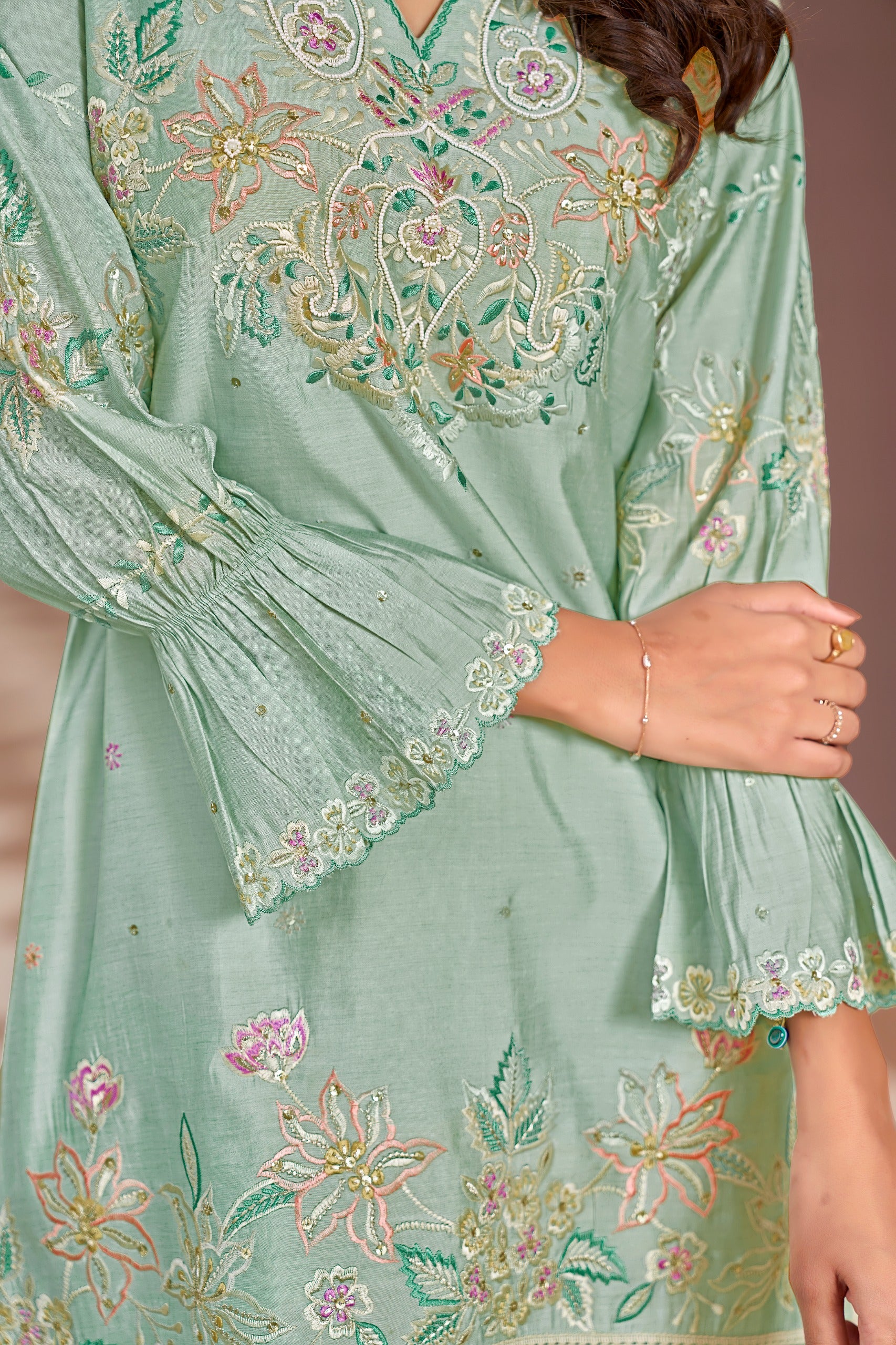 Ayat Minty Embroidery Co-ord Set - Image 4