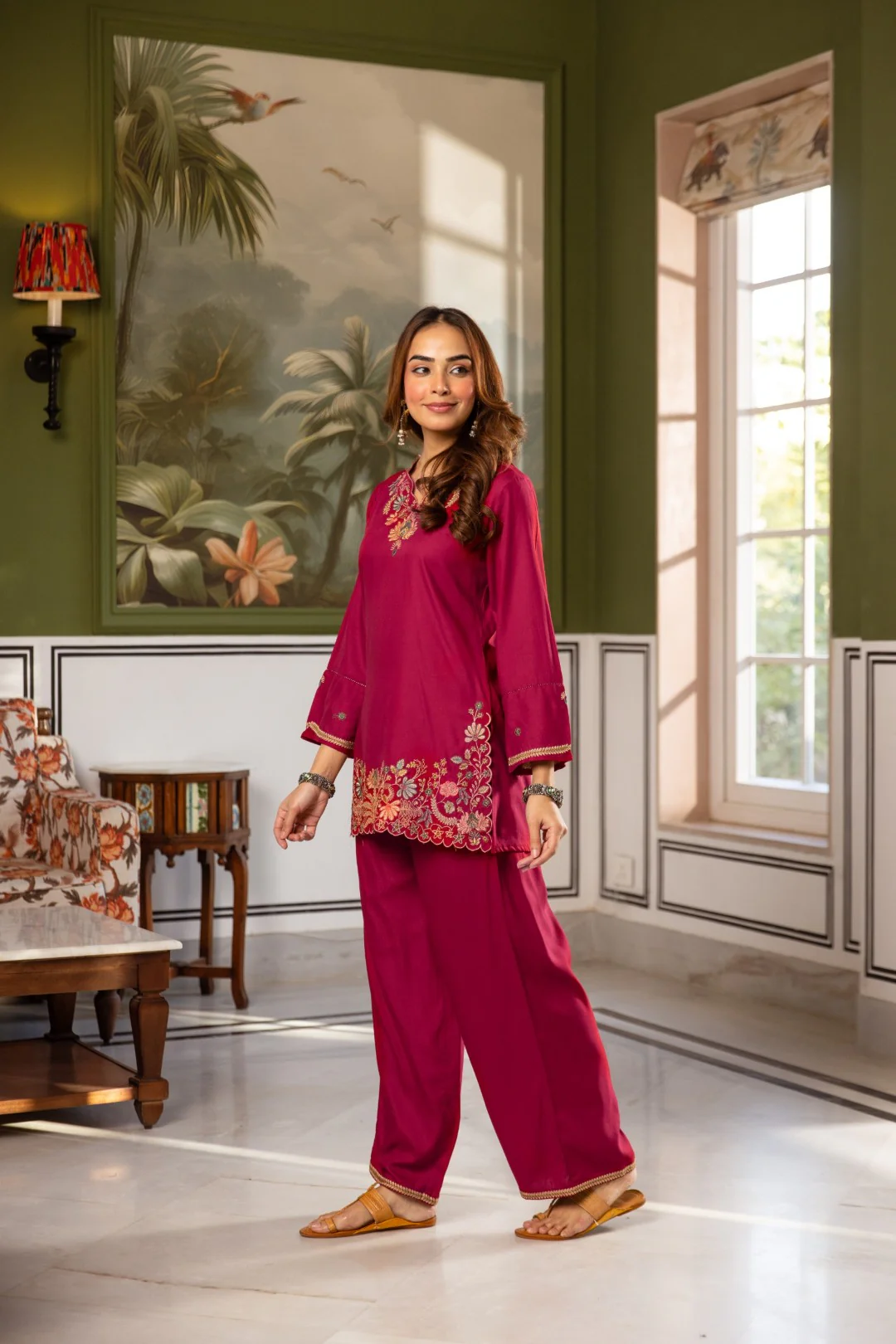 Karen Petal emboidery Cotton Co-ord Set - Image 4