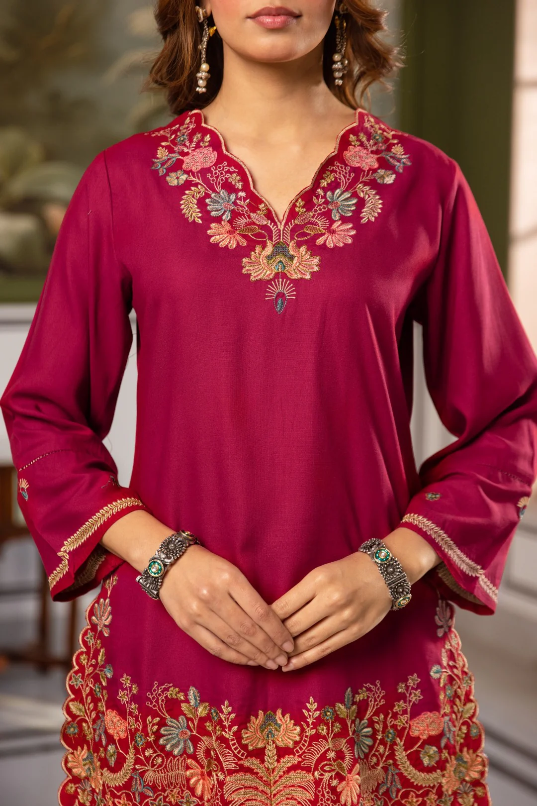 Karen Petal emboidery Cotton Co-ord Set - Image 5