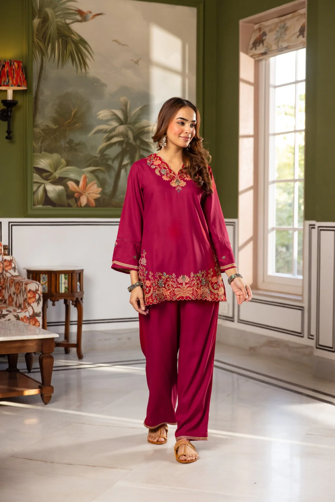 Karen Petal emboidery Cotton Co-ord Set - Image 6