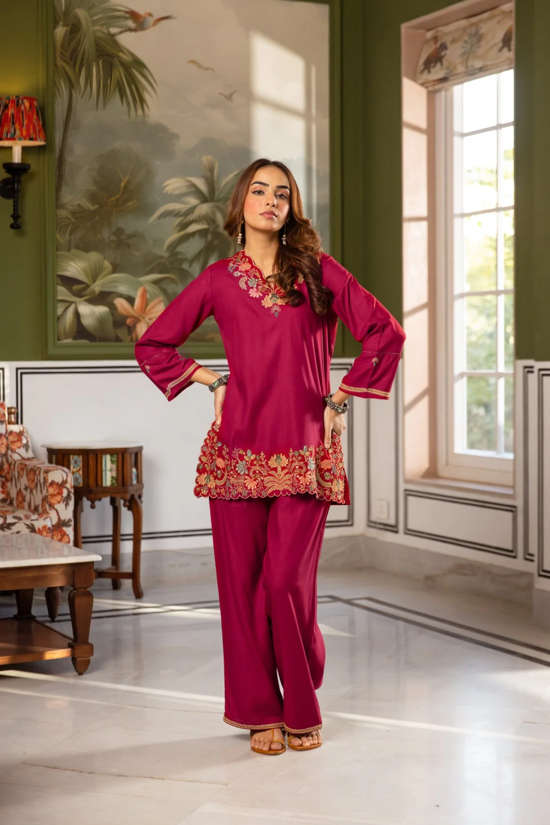 Karen Petal emboidery Cotton Co-ord Set - Image 7