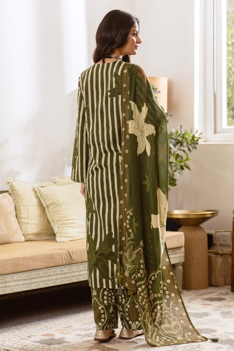 Karen olive cotton suit set - Image 3