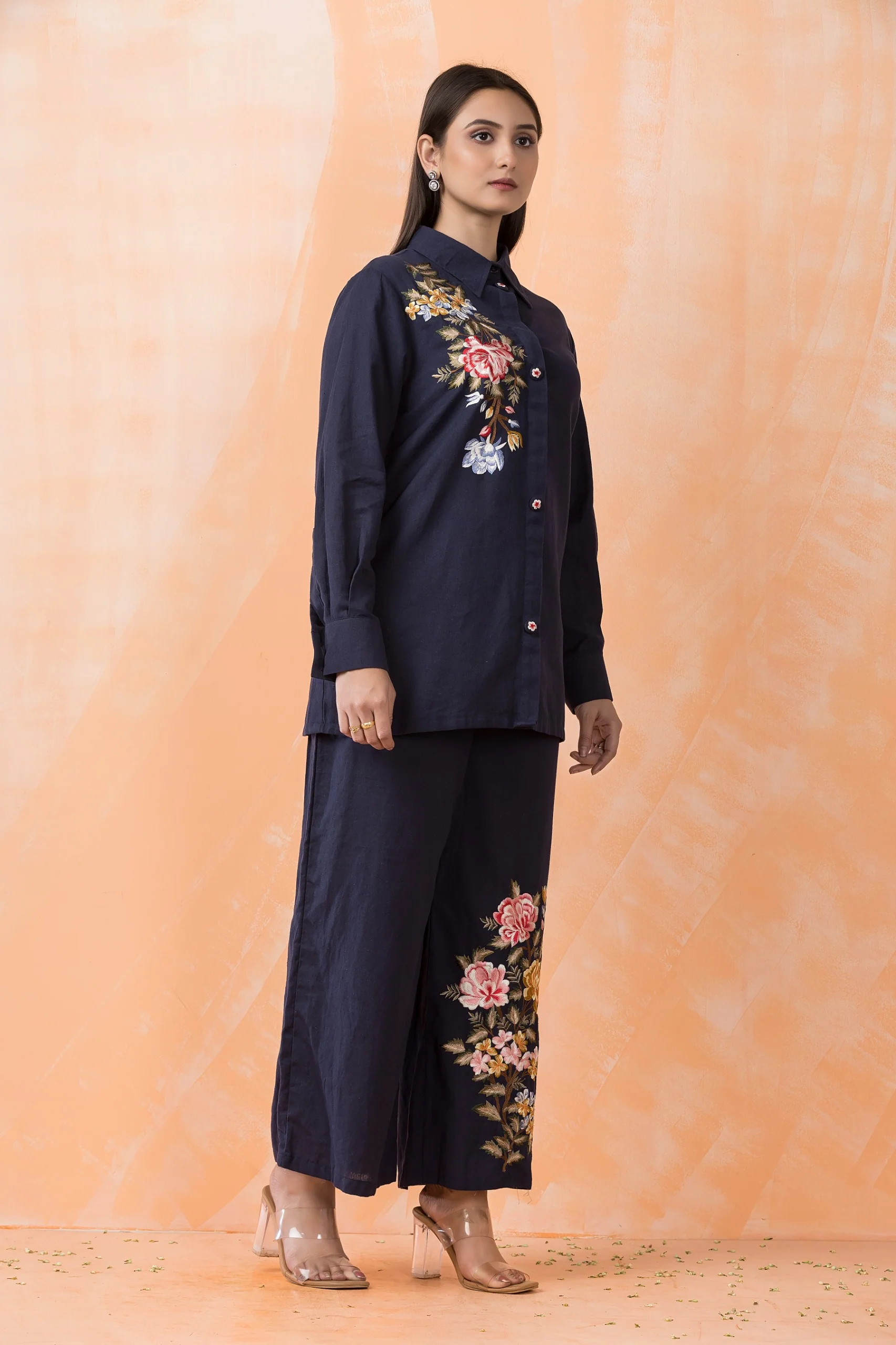 Sabhya Azure Embroidered Cotton Co-ord Set - Image 5