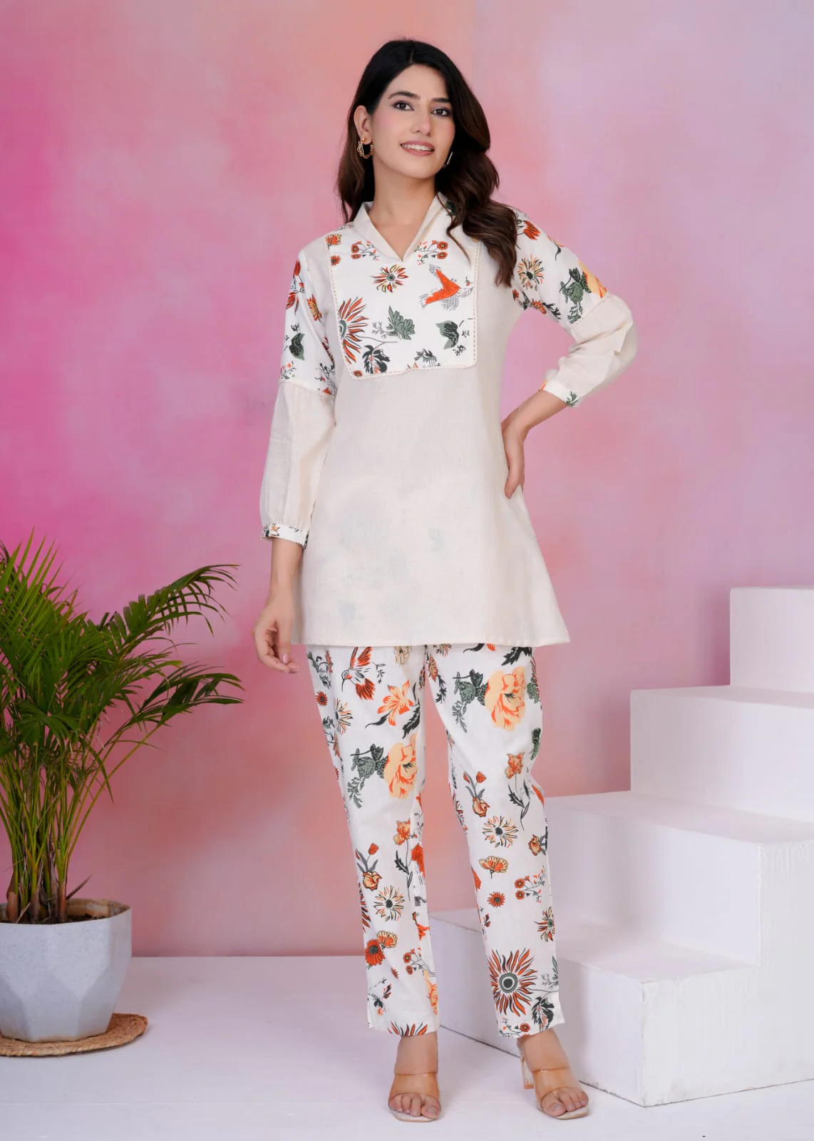 Rashmika Pearl Cotton Co-ord Set - Image 3