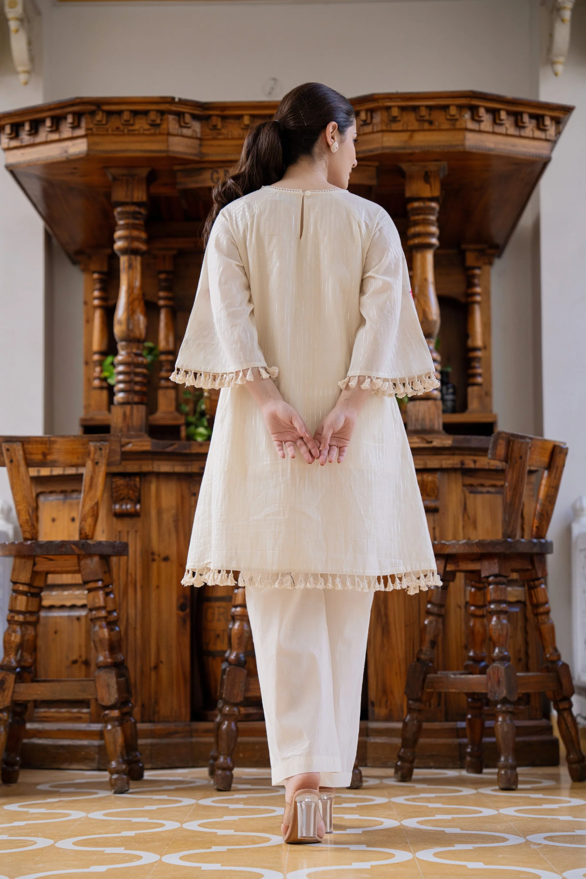 Hemal Bouquet Embroidery Cotton Co-ord Set - Image 3