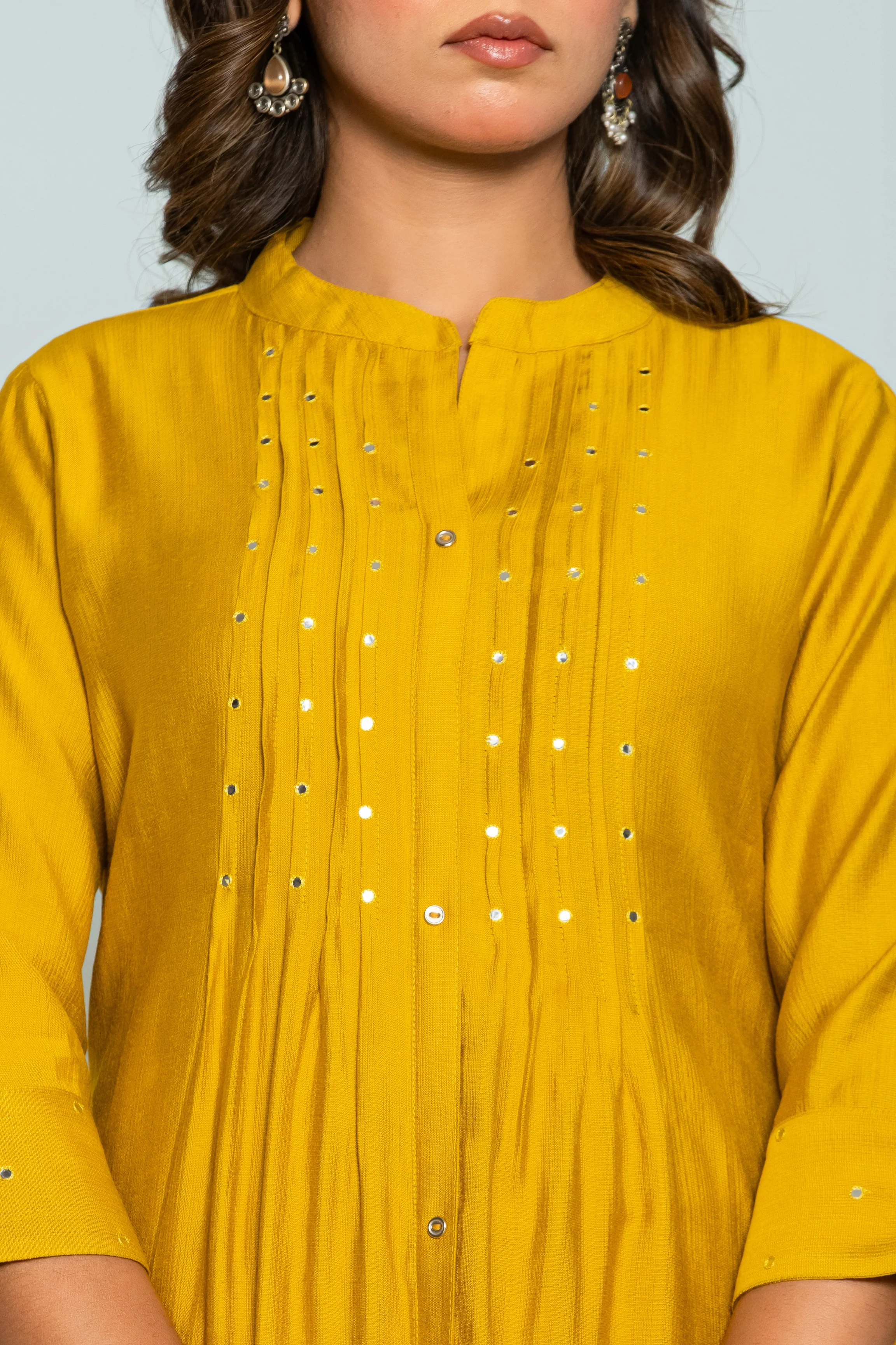 Mika Canary Kurta Pant Set - Image 6