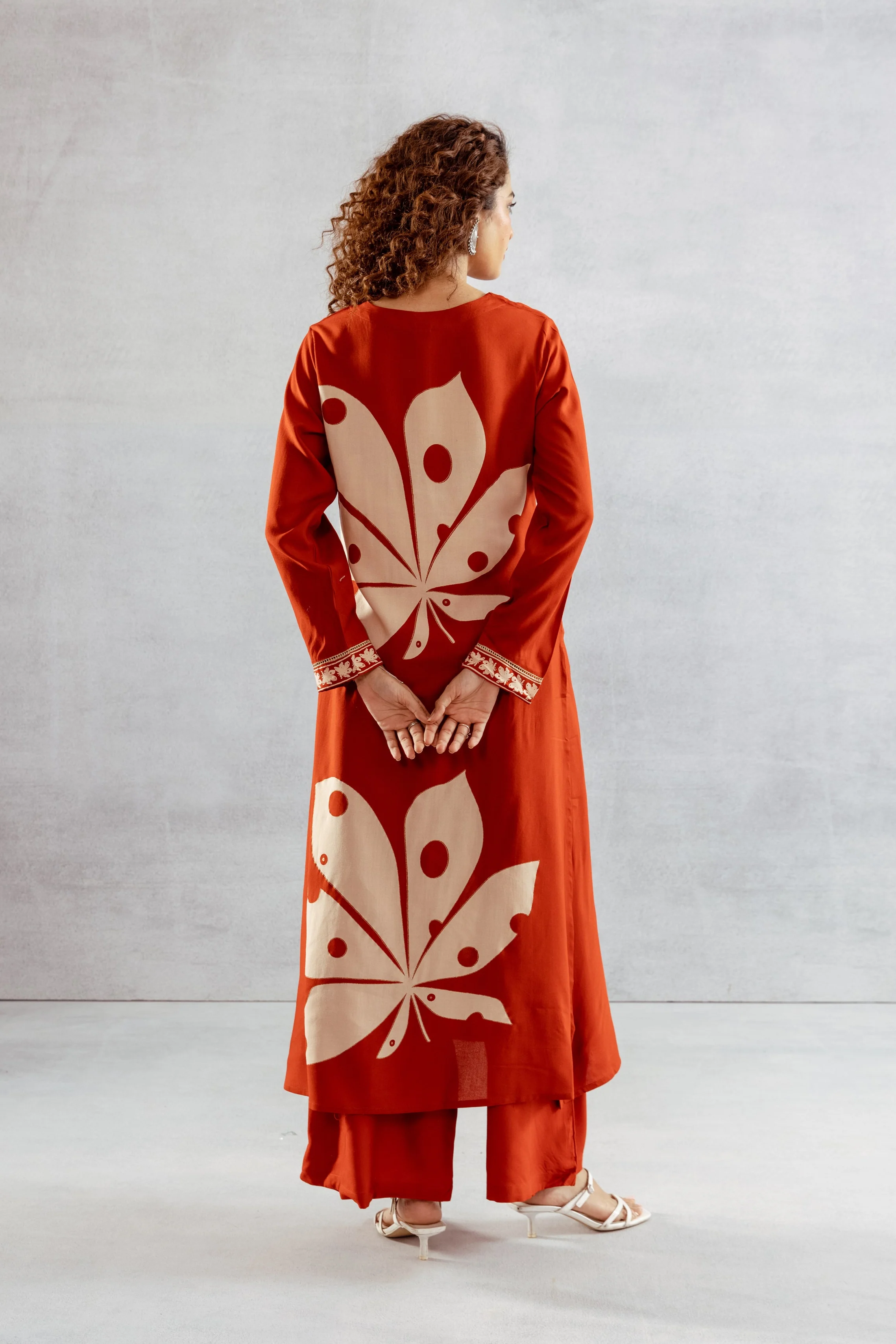 Bakul Terracotta printed kurta pant set - Image 3