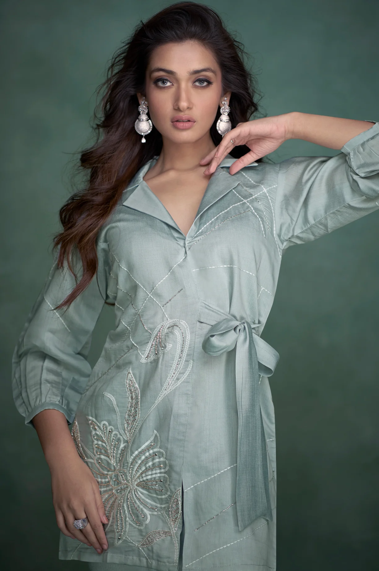 Selena Sober Embroidery Co-ord Set - Image 2