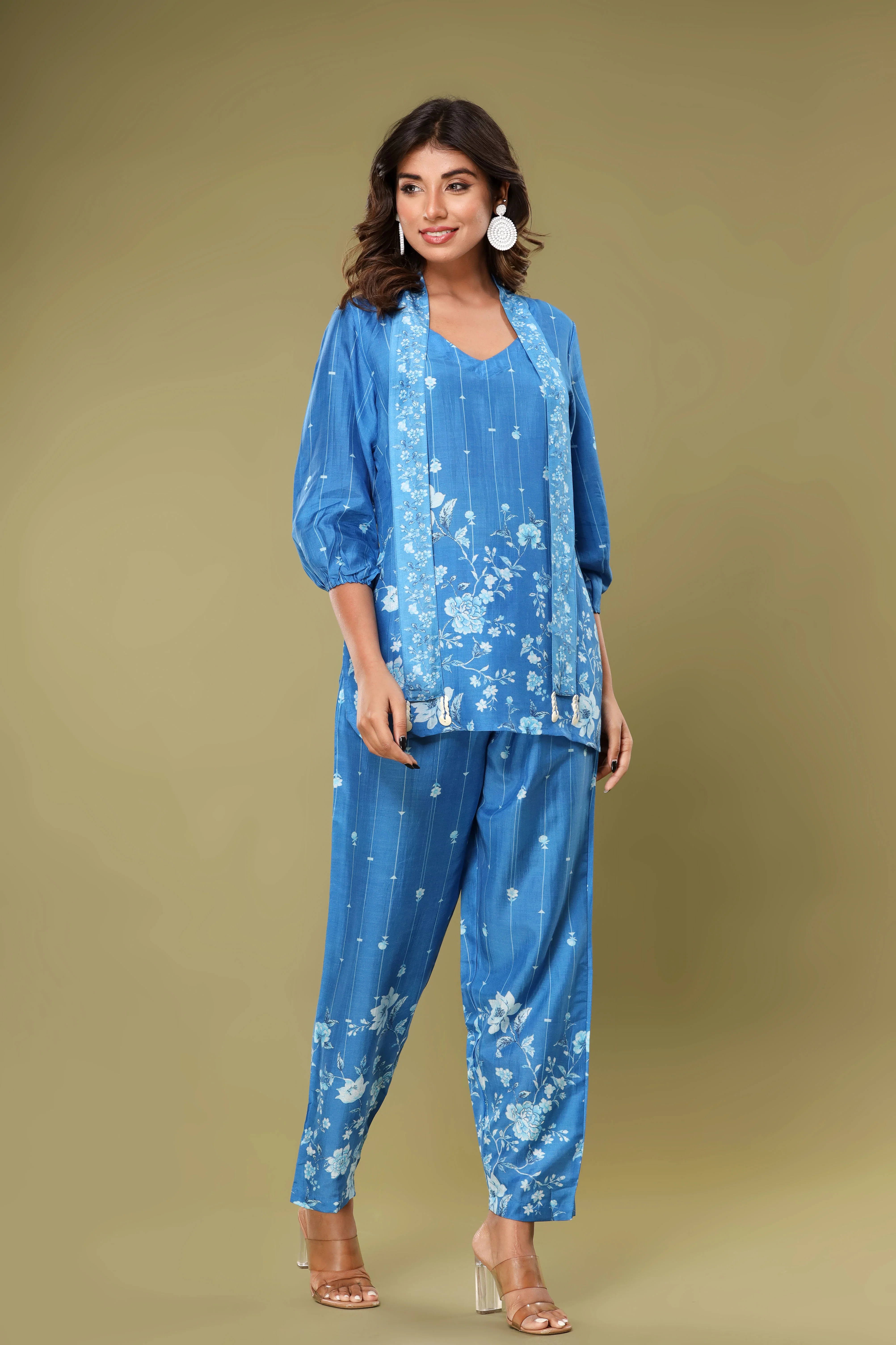 Roshni Indigo Muslin Co-ord Set - Image 5